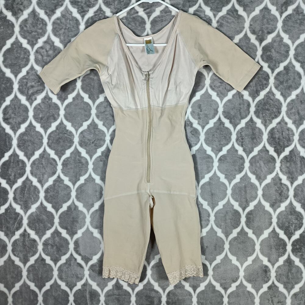 Ann Chery Shapewear Bodysuit Women Extra Small Nude Full Body Zipper Compression
